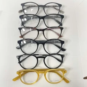 Handmade Acetate Round Unisex Full-Rim Eyeglasses Frames with Lenses