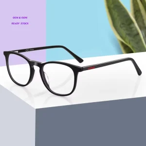 Handmade Acetate Square Myopia Eyeglass Frames, Unisex, Business Style
