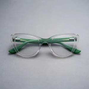 Handmade Black Acetate Cat Eye Eyeglass Frames with Rivet Hinges