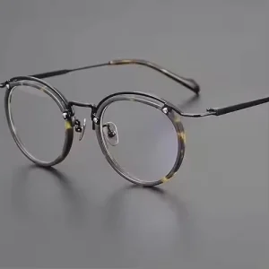 Handmade Retro Japanese Optical Eyeglass Frames Classic Style Titanium Alloy Personalized Art Fashion