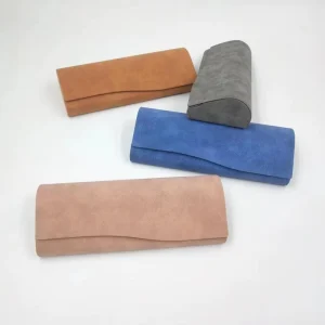 Handmade Retro Rectangle PU Glasses Case Multifunctional Artistic Optical Contact Lens Magnetic Suction Storage Box