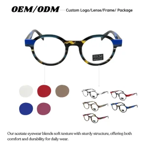 Handmade Round Acetate Optical Eyeglass Frames Unisex