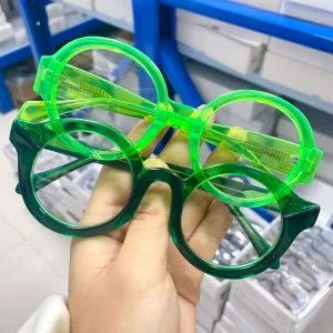 Handmade Thick Acetate Square Eyeglass Frames, Transparent, Unisex