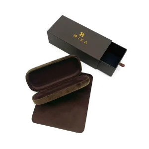 Hard Folding Velvet Sunglasses Case with Custom Logo