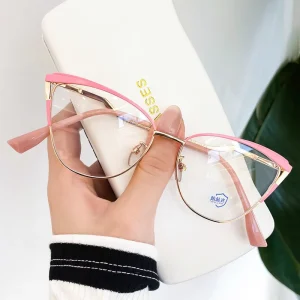 High Aesthetic Value New Eyeglass Frame Fashionable and Versatile Anti Blue Light Women’s Metal Eyeglass Frame