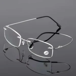 High Definition Folding Mirror Legs ultra Light Titanium Alloy Frameless and Film Covered Reading Glasses
