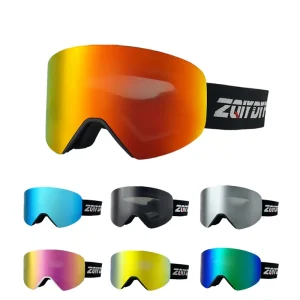 High Definition Magnetic Lens Ski Goggles Anti Fog Wide View UV400 Protection Eyewear for Snowboarding Winter Sports