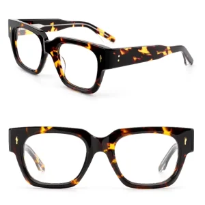 High End Acetate Laminated Eyeglasses Frames Mens Women Fashion Translucent Characteristic square Thick Frame
