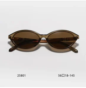 High End Cat Eye Oval Narrow Framed Sunglasses for Women & Men with UV Protection and Polarized Lenses