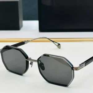 High End Luxury Polygonal Frameless Cut Edge Polarized Sunglasses for Men’s Business Driving UV Resistant Sunglasses
