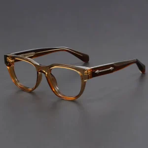 High End Optical Prescription Eyeglasses Frames Men Blue Anti light Handmade Irregular Round All Face Shapes