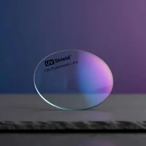 High Quality 1.56 Photochromic Lens Sunglasses MR7 Super Hydrophobic Coating UV Shield Clear 70mm Made China for Outdoor Sports