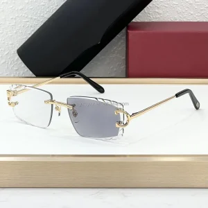 High Quality Custom Photochromic Sunglasses UV400 Protection Square Frame Men Women Gold Diamond Cutting Gafas De Sol