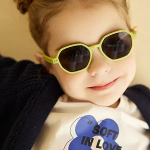 High Quality Cute Hexagon Kids 0 3 Years Old Flexible Silicone Polarized Baby Sunglasses