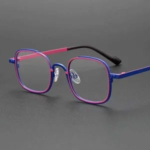 High Quality Eyewear Dual color Patching Personalized Eyewear Ultra light Eyewear Compatible Metal Frame Optical Glasses