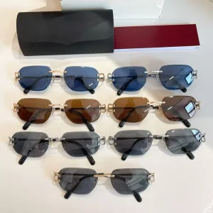 High Quality Fashion Brand Sunglasses for Women Male Ladies Luxury Frameless Glasses Custom Sunglasses