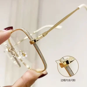 High Quality Fashion UV400 Sunglasses Big Alloy Frame Special Shining Design Anti Blue Light Glasses