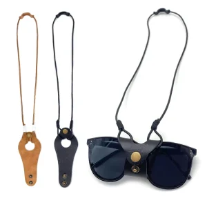 High Quality Handmade Brown Leather Sunglasses Cord Portable Slim Strap Eyewear Keeper Fashionable Accessory S&H SH G208