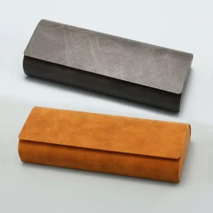 High Quality Handmade Sunglasses Case Premium Texture PU Glasses Storage Box Magnetic Flip Leather Glasses Case Custom LOGO