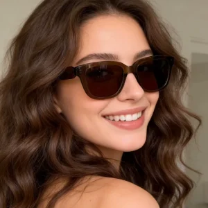 High Quality Ladies Classic Square Polarized Acetate Sunglasses UV400 Custom Logo Luxury Thick Square Frame with TAC Lenses