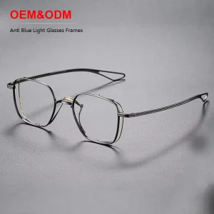 High Quality Metal Eyewear Frames Luxury Business Retro Fashion Men Eyeglasses Custom Logo Full Rim Frame OEM Unisex