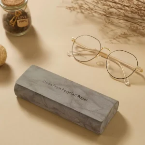 High Quality Rectangle Eyewear Packaging Box Print Logo Leather Hard Glasses Case
