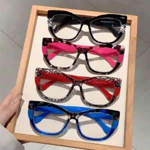 High Quality Splicing Eyeglass Frame Retro Anti Blue Light Fashion Women’s Eyeglass Frame