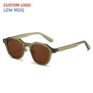 High Quality TR90 Round Frame Eyewear Women and Men Retro Custom Logo Luxury Polarized Sunglasses