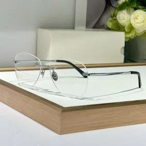 High Quality Titanium Frameless Glasses Fashion Designer Glasses Men’s Luxury Optical Glasses