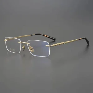 High Quality Titanium Rimless Frames Spectacles Optical Eye Glass Glasses for Men CS91106