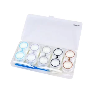 High end Customization Transparent Green Plant Design ABS+PP Contact Lens Cases ISO13485 Certified Eyekan Brand K1713