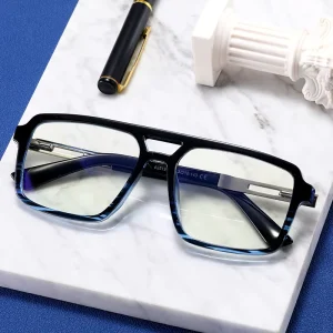 High end Flat Frame Glasses Fashion Trendy Glasses Frame Men Tr90 Can Be Equipped with Myopia Glasses Blue Light