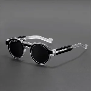 High end Made in Japan Gradient Small Frame Round Sunglasses Hip Hop Punk UV400 Sun Shades Exquisite Carved Metal Core Eyewear