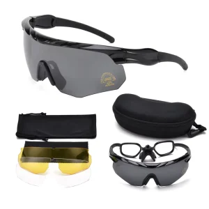 Hiking Dustproof Tactical Sport Three Dark White Transparent Lens Paintball Shooting Goggles