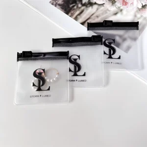 Hot Custom Jewelry Ziplock Bag Reusable Small Zipper Poly Pouch Earring Necklace Plastic Packaging Bag With Printing