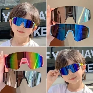 Hot Custom Logo Cycling Sunglasses Youth Sports Outdoor Sun Glasses UV Protection for Riding Sports Kids Sports Eyewear Teenager