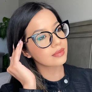 Hot Selling Cat Eye Eyewear Fashion Glasses Frame Popular Design Myopia Eye Wear New Lady Anti Blue Light Spectacles