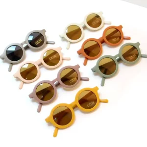 Hot Selling Cute Glasses Metal Hinge Round PC Frame UV400 Sunglasses for Kids