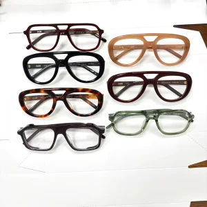 Hot Selling Thick Big Size Optical Eyeglass Frame Oversized Wide Temple Large Frame Solid Cat Eye Hand Polished Acetate Unisex