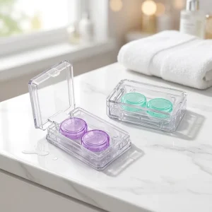 Hot Selling square Simple Portable Women’s Contact Lens case Care Box