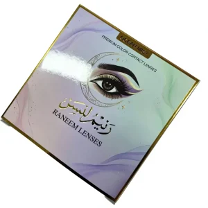 Hote Selling Custom Logo Cardstock Gold Foil Stamping Logo Contact Lenses Box Colorful Eye Lenses Packaging Box