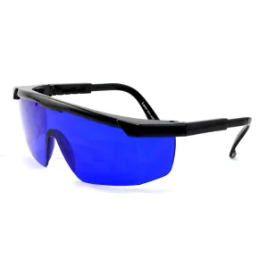Impact-Resistant 650nm Dark Blue Ruby Laser Safety Glasses with Adjustable Temple Length