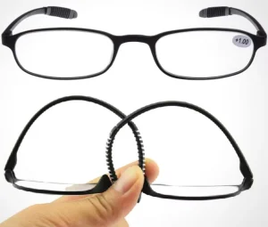 Injection Reading Glasses with Flexible Arms