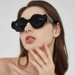 Ins Style Outdoor Glasses Fashion Crazy Funny Party Sunglasses Jelly Color Lens Irregular Frame Shaped Sunglasses