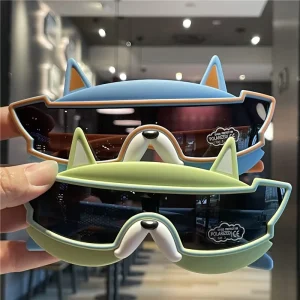 Integrated Lens Children’s Polarized Sunglasses Plastic Frame Square Indoor Outdoor Eyewear