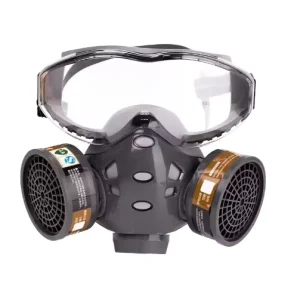 Integrated Reusable Rubber Face Mask Goggles Anti-Splash Double Filter Chemical Firefighting Washable