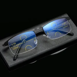 Intelligent Multifocal Progressive Reading Glasses for Men Women Near and Dual use Anti Blue Light Automatic Adjustment Eyewear
