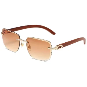 Irregular Rimless Sunglasses for Women and Men Gradient Lenses Candy Color Eyewear for Rave Parties