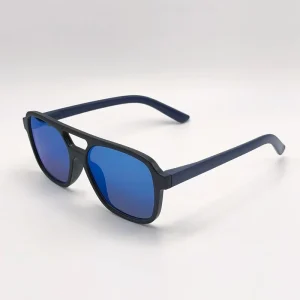 JH-022 Square Double-Bridge PC Frame Unisex Sunglasses, China Factory
