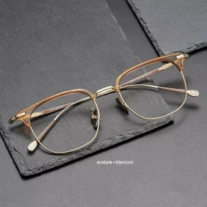 Jiojew Classic Retro Acetate Titanium Prescription Eye Glasses Frame Men Women Premium High Quality Optical Eyeglasses Frames
